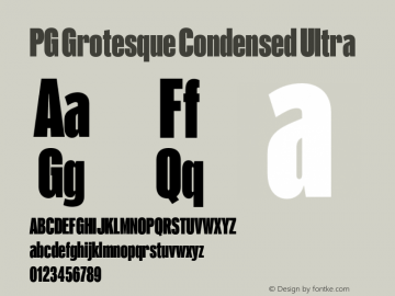 PG Grotesque Condensed Ultra Version 1.000;Glyphs 3.2 (3207)图片样张