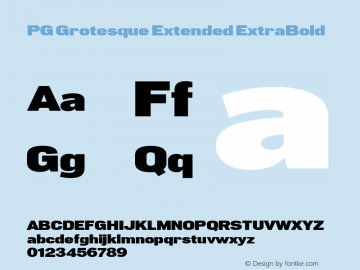 PG Grotesque Extended ExtraBold Version 1.000;Glyphs 3.2 (3207)图片样张
