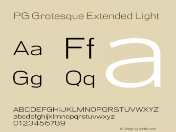 PG Grotesque Extended Light Version 1.000;Glyphs 3.2 (3207)图片样张