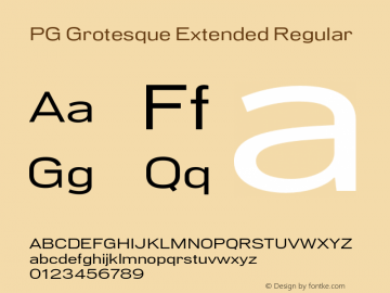 PG Grotesque Extended Regular Version 1.000;Glyphs 3.2 (3207)图片样张