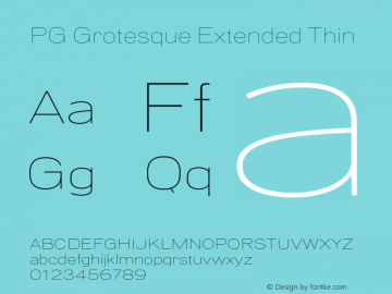 PG Grotesque Extended Thin Version 1.000;Glyphs 3.2 (3207)图片样张