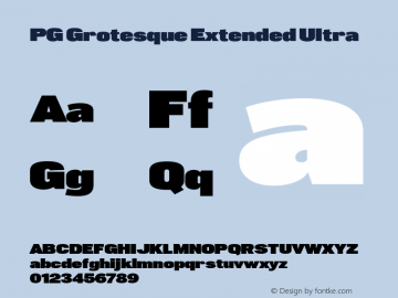 PG Grotesque Extended Ultra Version 1.000;Glyphs 3.2 (3207)图片样张