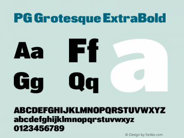 PG Grotesque ExtraBold Version 1.000;Glyphs 3.2 (3207)图片样张