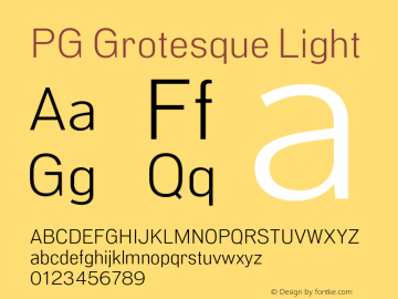 PG Grotesque Light Version 1.000;Glyphs 3.2 (3207)图片样张