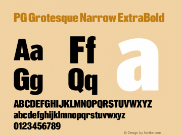 PG Grotesque Narrow ExtraBold Version 1.000;Glyphs 3.2 (3207)图片样张