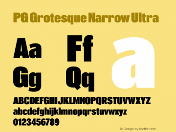 PG Grotesque Narrow Ultra Version 1.000;Glyphs 3.2 (3207)图片样张