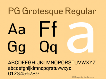 PG Grotesque Regular Version 1.000;Glyphs 3.2 (3207)图片样张