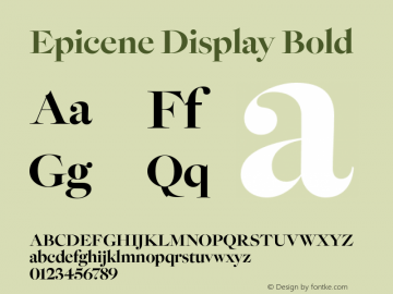 Epicene Display Bold Version 1.004;hotconv 1.1.0;makeotfexe 2.6.0图片样张