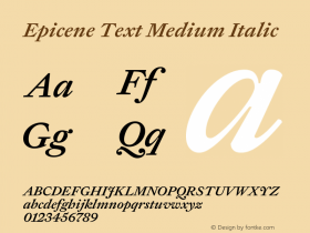 Epicene Text Medium Italic Version 1.004图片样张