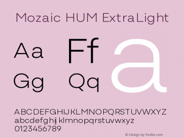 Mozaic HUM ExtraLight Version 1.000 (2023-04-28) | FøM Fix图片样张
