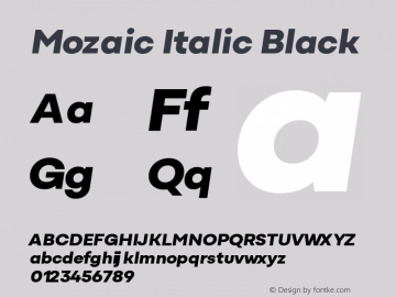 Mozaic Italic Black Version 1.000 (2023-04-29) | FøM Fix图片样张