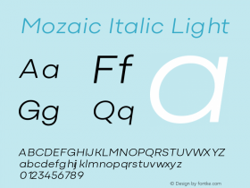 Mozaic Italic Light Version 1.000 (2023-04-29) | FøM Fix图片样张