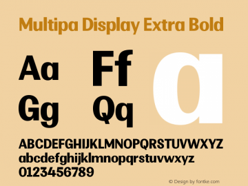 MultipaDisplay-ExtraBold Version 1.000图片样张