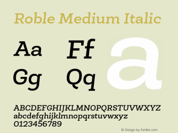 RobleMedium-Italic Version 001.000图片样张