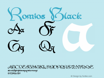 Romios-Black Version 1.00;April 4, 2023;FontCreator 13.0.0.2683 64-bit图片样张