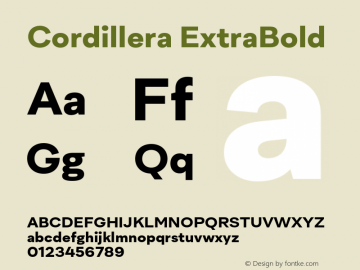 Cordillera ExtraBold Version 1.000;Glyphs 3.1.2 (3151)图片样张