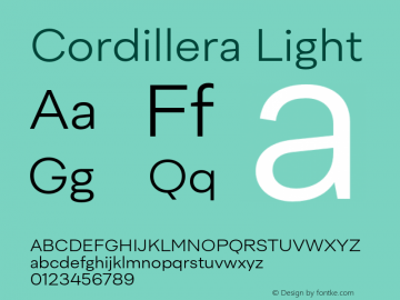 Cordillera Light Version 1.000;Glyphs 3.1.2 (3151)图片样张