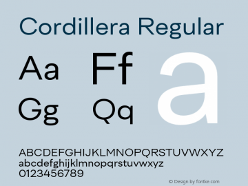 Cordillera Regular Version 1.000;Glyphs 3.1.2 (3151)图片样张