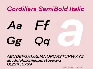 Cordillera SemiBold Italic Version 1.000;Glyphs 3.1.2 (3151)图片样张