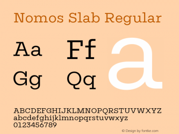 Nomos Slab Regular Version 1.000;Glyphs 3.2 (3216)图片样张