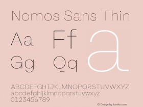 Nomos Sans Thin Version 1.000;Glyphs 3.2 (3216)图片样张