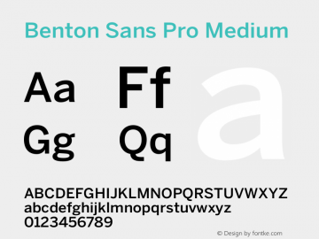 Benton Sans Pro Medium Version 2.10图片样张