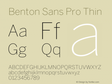 Benton Sans Pro Thin Version 2.10图片样张