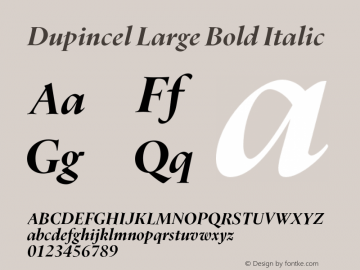 Dupincel Large Bold Italic Version 1.000图片样张