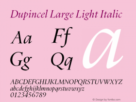 Dupincel Large Light Italic Version 1.000图片样张