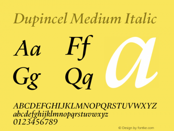 Dupincel Medium Italic Version 1.000图片样张