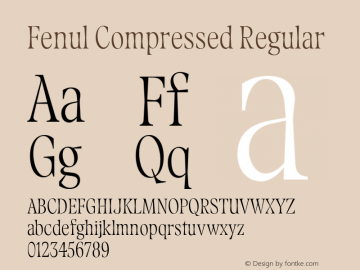 Fenul Compressed Regular Version 1.000;Glyphs 3.2 (3221)图片样张
