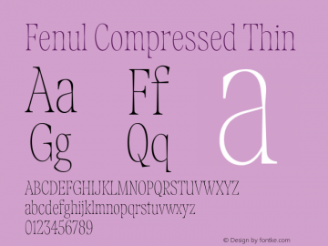 Fenul Compressed Thin Version 1.000;Glyphs 3.2 (3221)图片样张