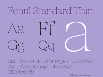 Fenul Standard Thin Version 1.000;Glyphs 3.2 (3221)图片样张
