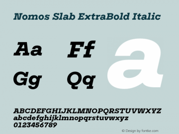 Nomos Slab ExtraBold Italic Version 1.000;Glyphs 3.2 (3216)图片样张