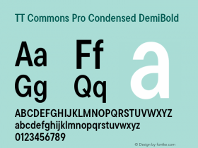 TT Commons Pro Condensed DemiBold Version 3.200.15122022图片样张