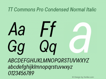 TT Commons Pro Condensed Normal Italic Version 3.200.15122022图片样张