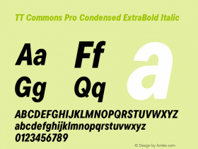 TT Commons Pro Condensed ExtraBold Italic Version 3.200.15122022图片样张