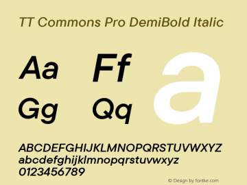 TT Commons Pro DemiBold Italic Version 3.200.15122022图片样张