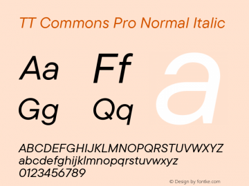 TT Commons Pro Normal Italic Version 3.200.15122022图片样张