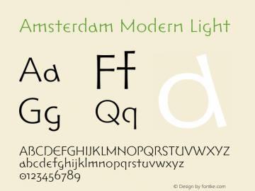 AmsterdamModern-Light Version 2.200图片样张