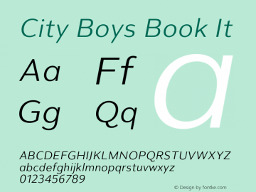 City Boys Book It Version 1.000;hotconv 1.0.109;makeotfexe 2.5.65596图片样张