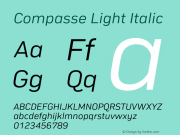 Compasse-LightItalic Version 1.000图片样张