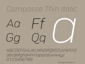 Compasse-ThinItalic Version 1.000图片样张
