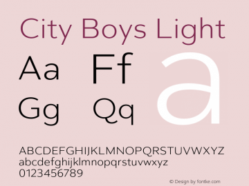 City Boys Light Version 1.000;hotconv 1.0.109;makeotfexe 2.5.65596图片样张