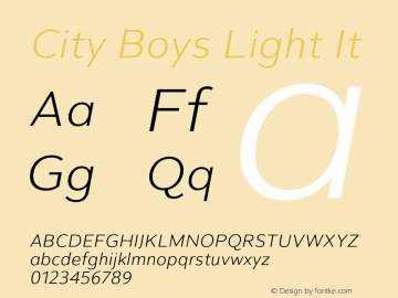 City Boys Light It Version 1.000;hotconv 1.0.109;makeotfexe 2.5.65596图片样张