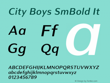 City Boys SmBold It Version 1.000;hotconv 1.0.109;makeotfexe 2.5.65596图片样张