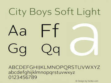 City Boys Soft Light Version 1.000;hotconv 1.0.109;makeotfexe 2.5.65596图片样张