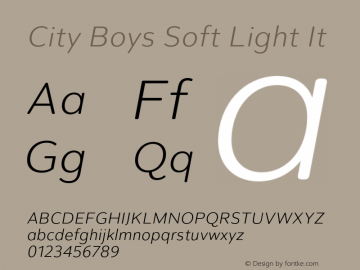 City Boys Soft Light It Version 1.000;hotconv 1.0.109;makeotfexe 2.5.65596图片样张