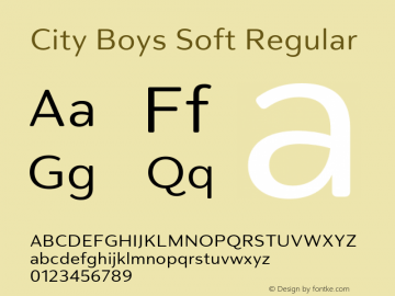 City Boys Soft Regular Version 1.000;hotconv 1.0.109;makeotfexe 2.5.65596图片样张