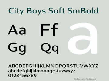 City Boys Soft SmBold Version 1.000;hotconv 1.0.109;makeotfexe 2.5.65596图片样张